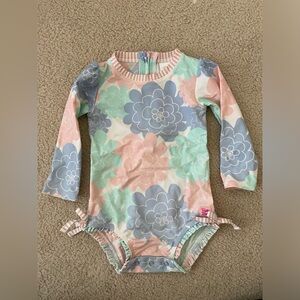 Ruffle Butts Girls Floral Rashguard